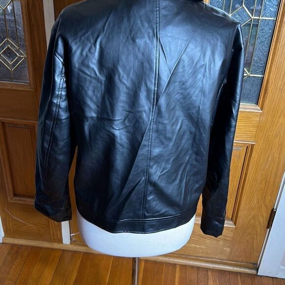 Princess Polly THE HITCH FAUX LEATHER JACKET BLACK Size 6 - Picture 5 of 9